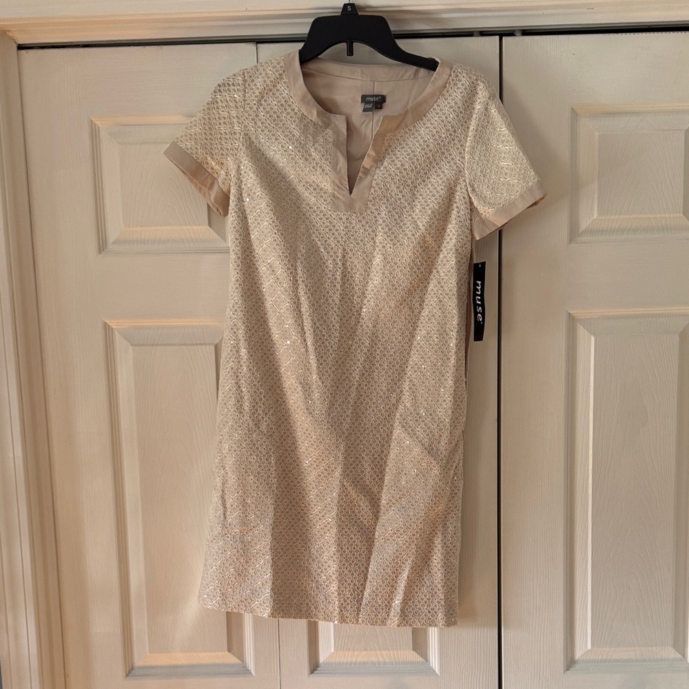 Muse Cream Short Sleeve Dress